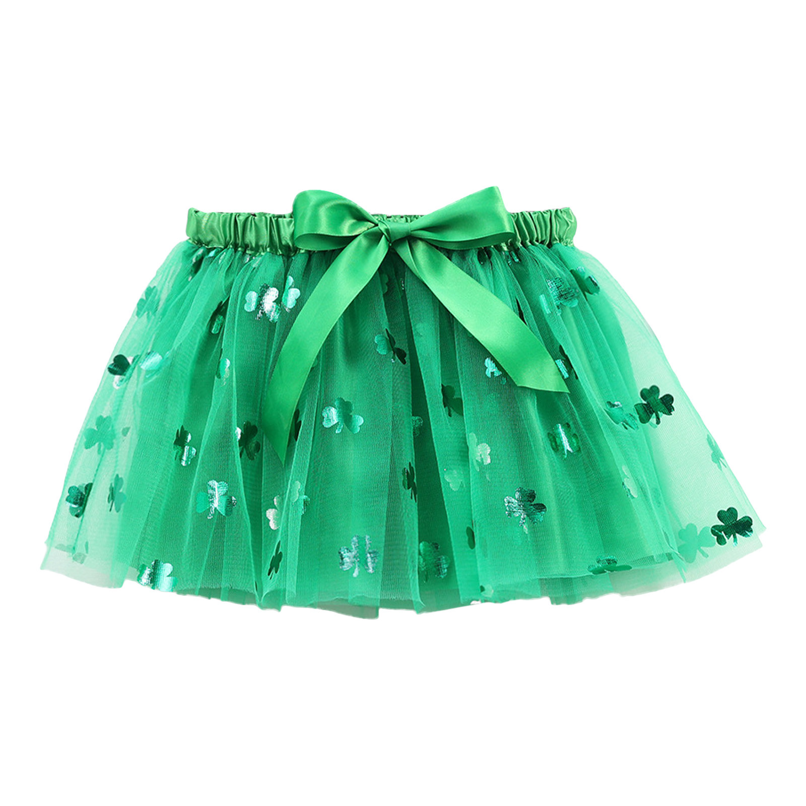 Povozer Infant Baby Girl Tutu Skirt Toddler Girls Solid Color Tulle Skirts(Green,4-6Y)